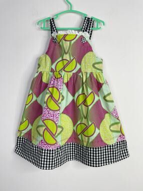 Harajuku Mini Target Gingham Geometric Smocked Sundress Sun Dress Girls 3T New